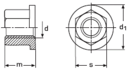 DIN 6331 Гайка шестигранная высокая с фланцем (буртиком)