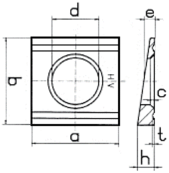 DIN 6918 Шайба косая квадратная клиновая с двумя проточками