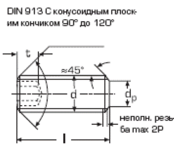 DIN 913 Винт установочный с внутренним шестигранником и плоским концом