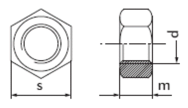DIN 970 Гайка шестигранная с метрической или дюймовой резьбой