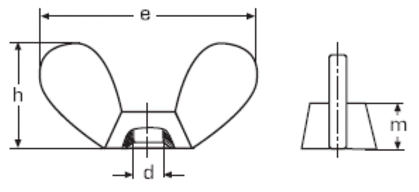 DIN 315 Гайка-барашек с округлыми лепестками, немецкая форма